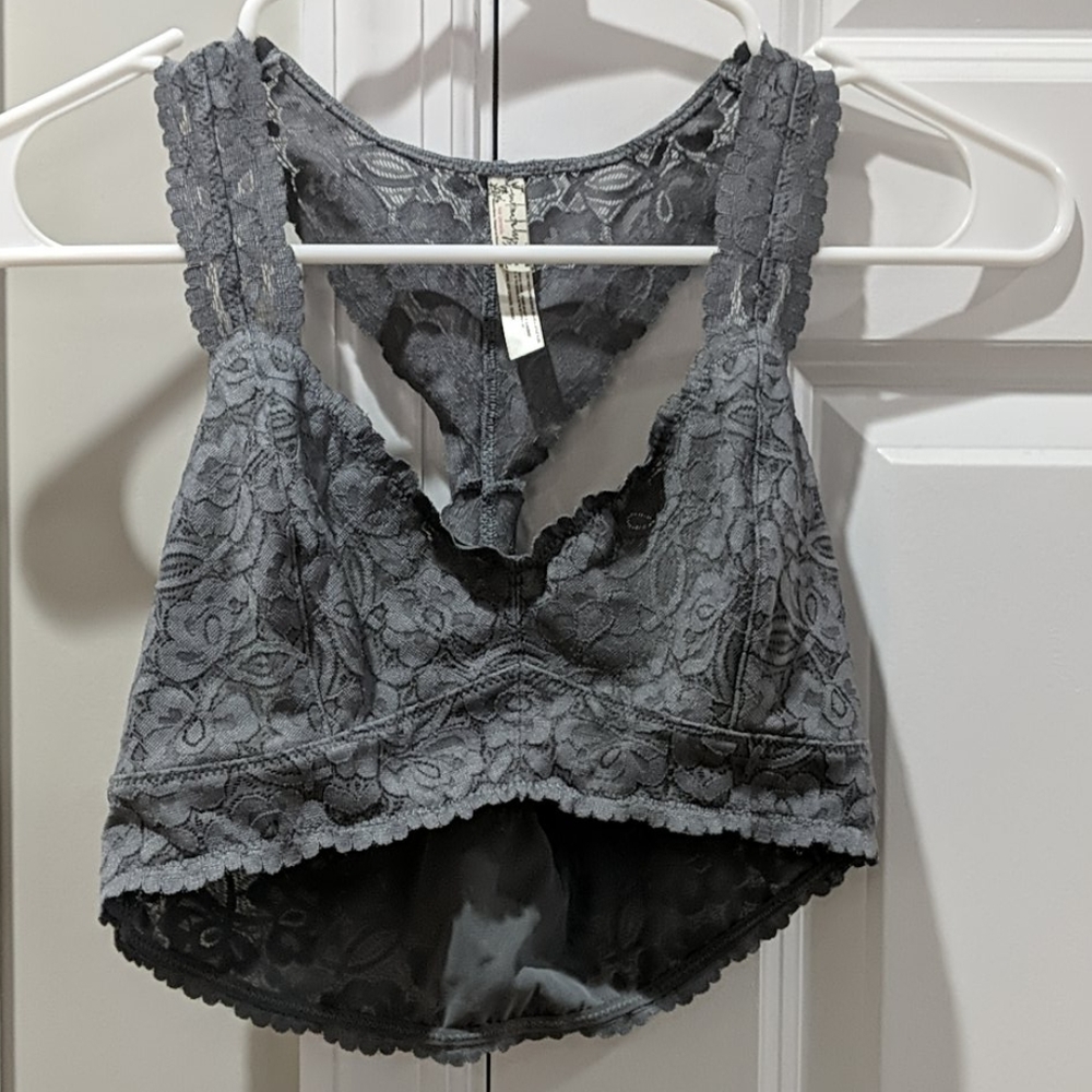 Gray lace bralette